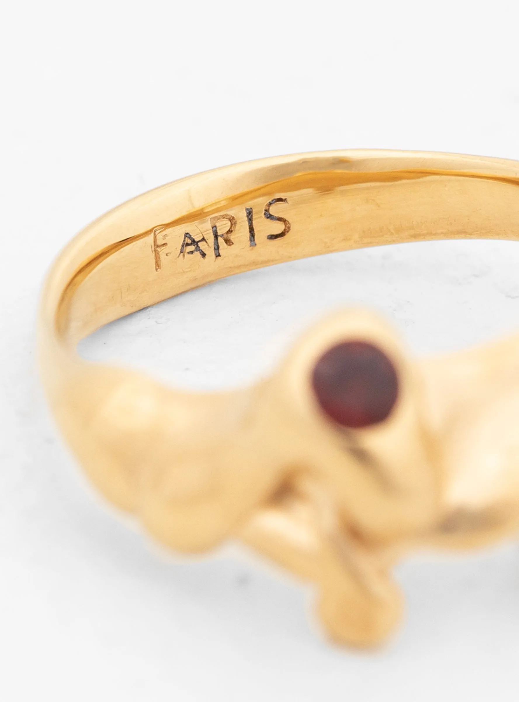 Menage Gold-Plated Ring Citrine & Garnet