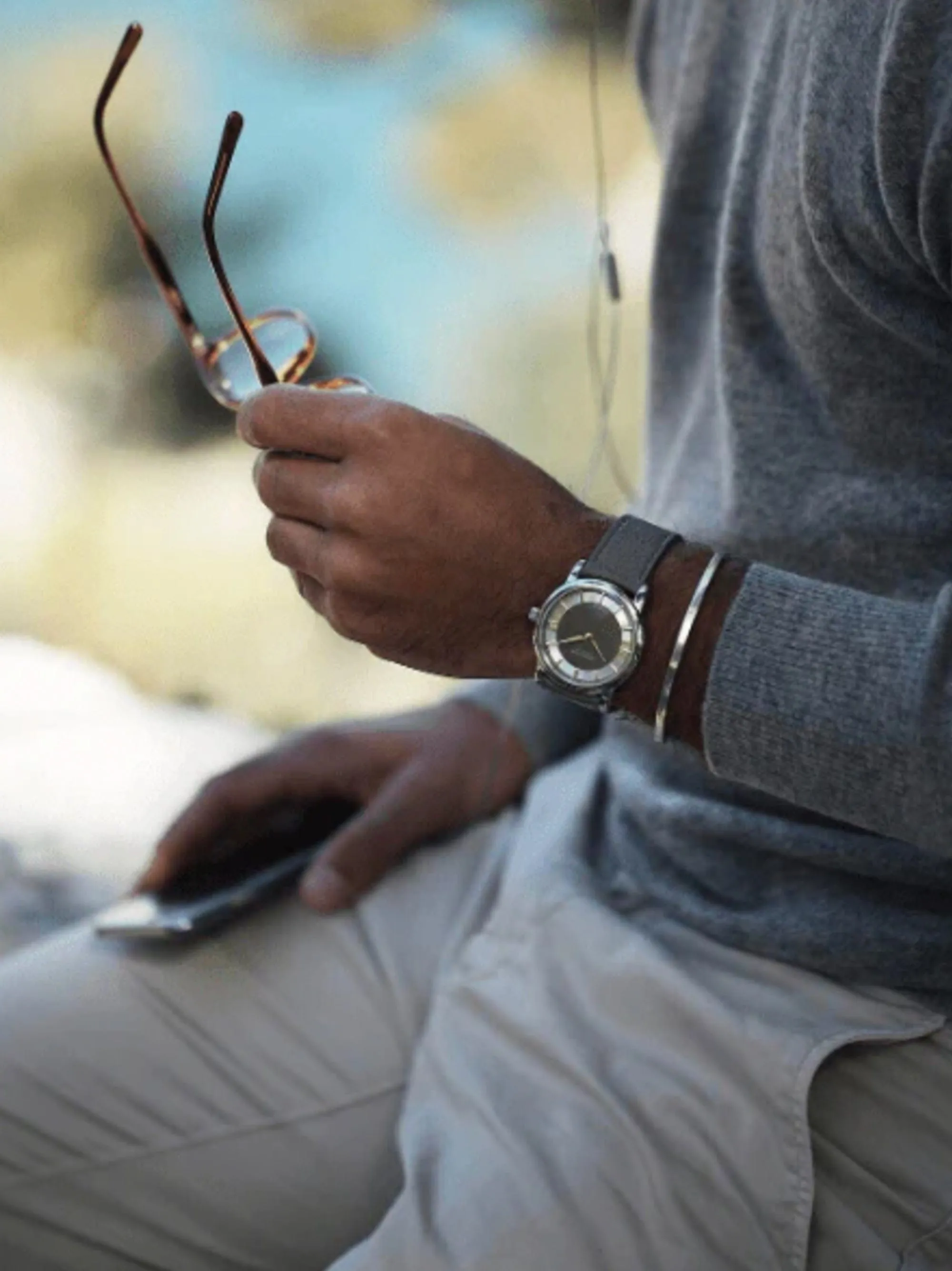 Men's Silver Simplicity Bangle