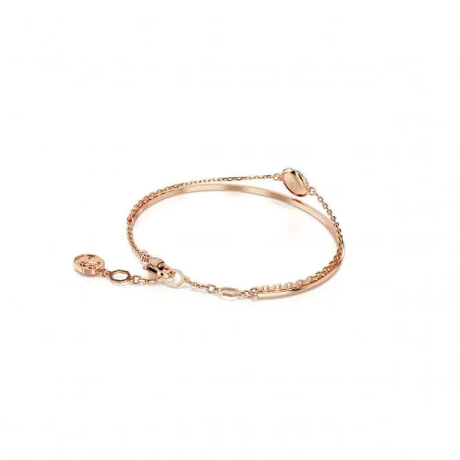 Meteora White Rose Gold-tone Plated Bangle 5683452