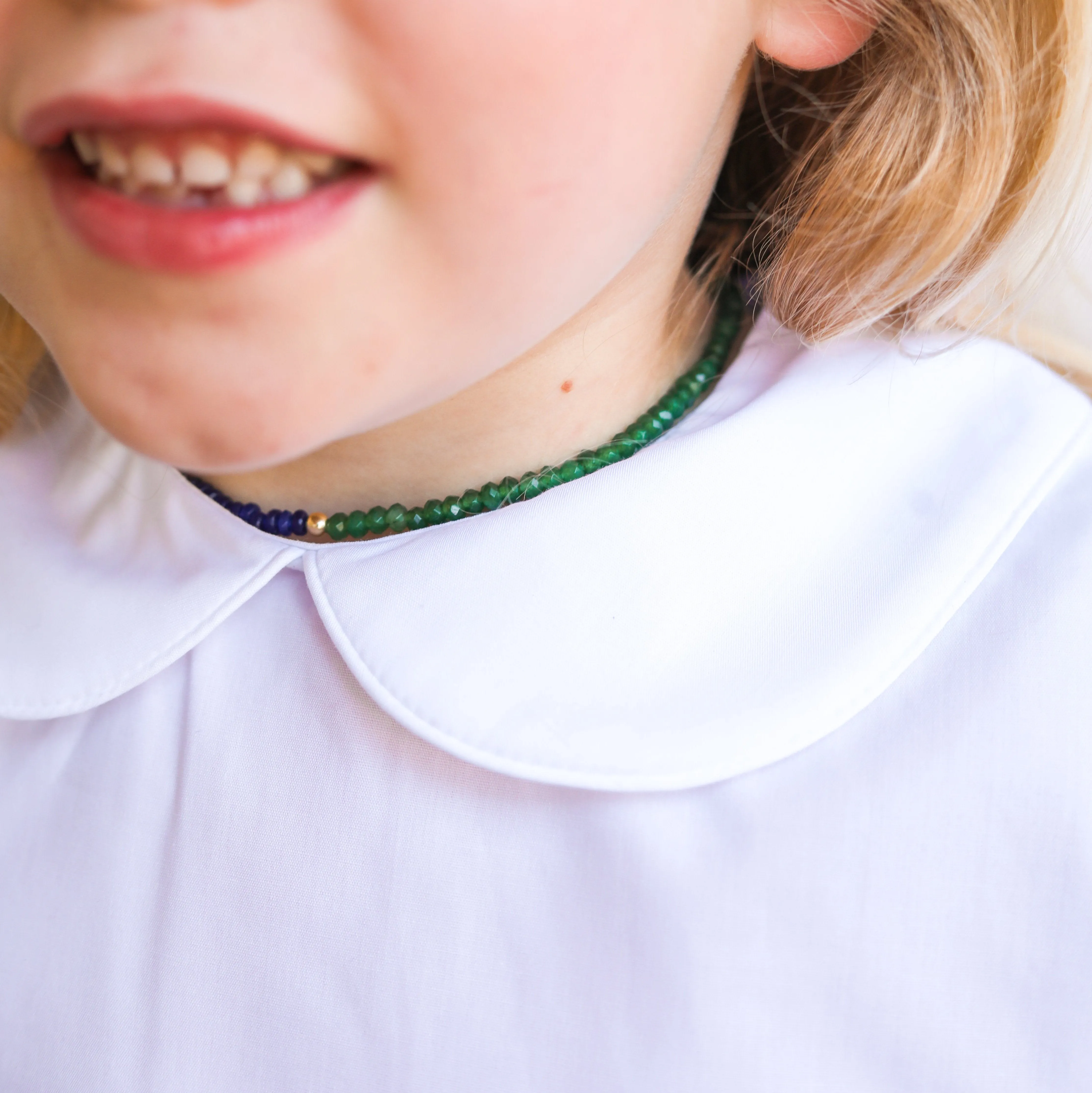 Mini Gem Necklace: Emerald   Sapphire