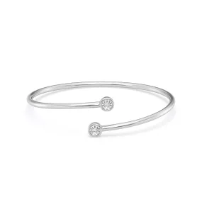 Mirage Bangle with 0.10ct of Laboratory Grown Diamonds in Sterling Silver and Platinum