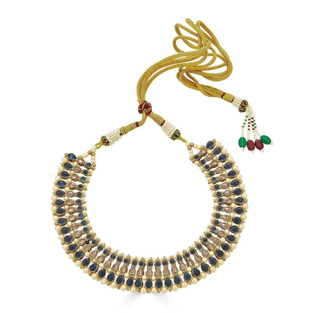 Monisha Necklace in Sapphire Blue