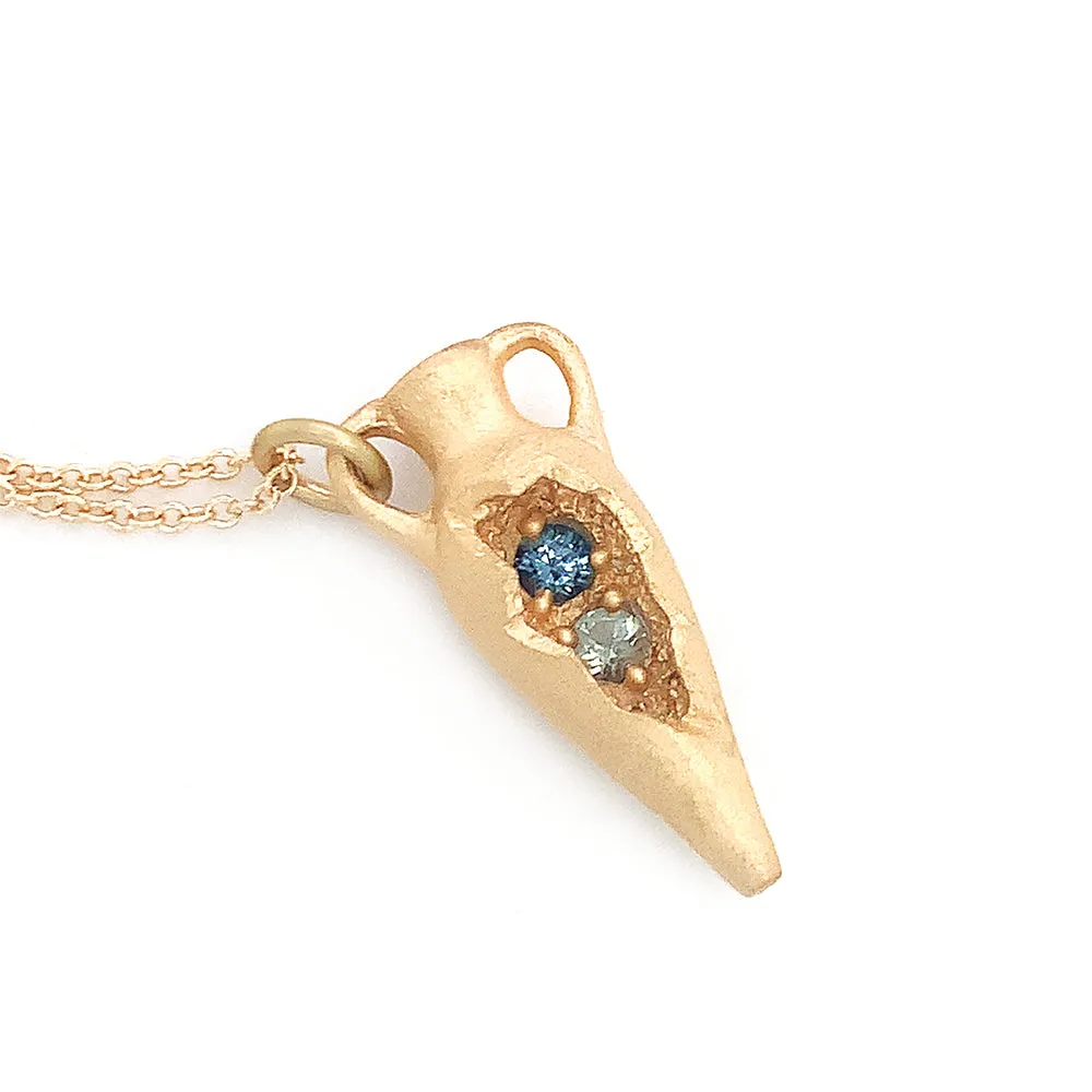 Montana Sapphire Yellow Gold Necklace - "Ancient Amphora"