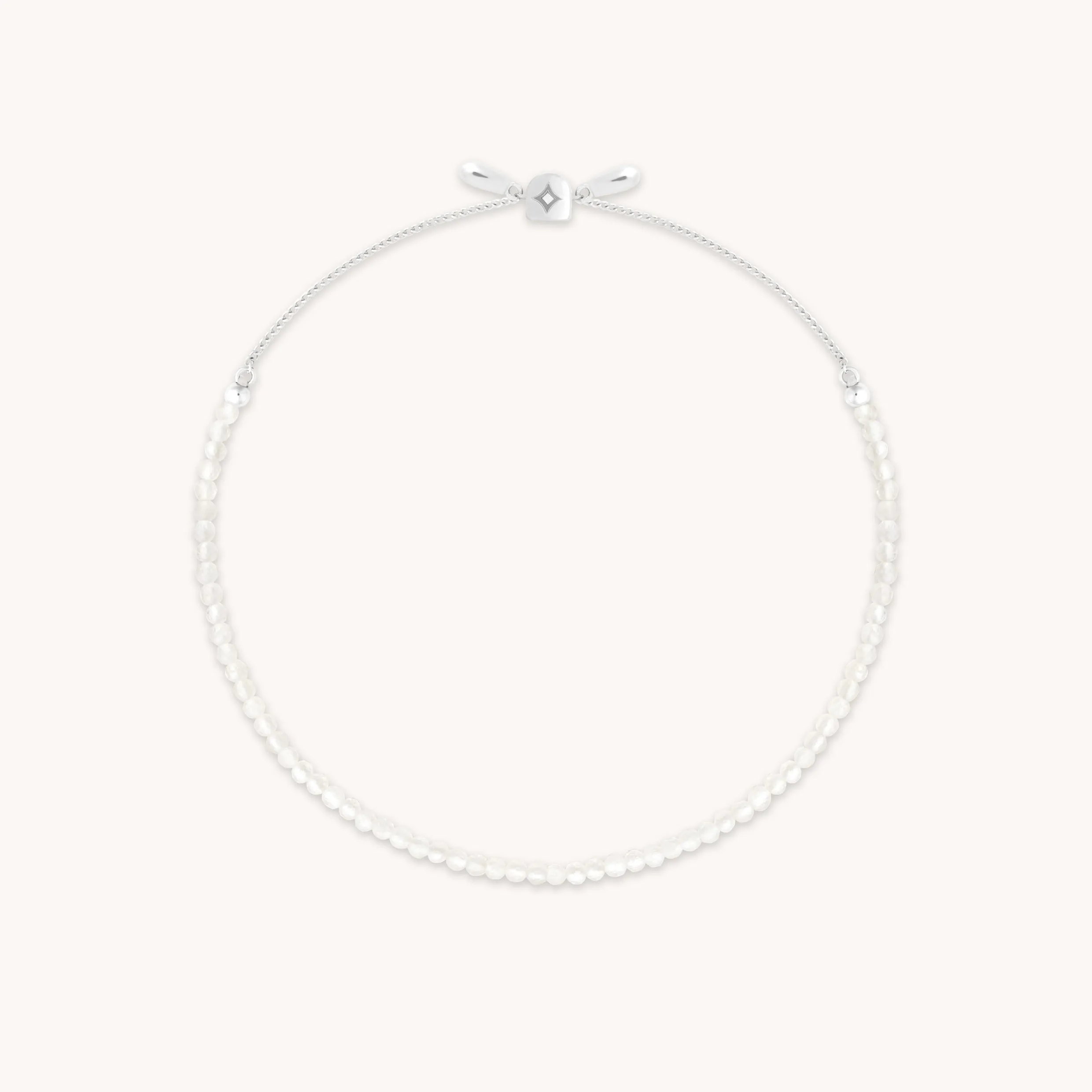 Moonstone Gemstone Bracelet in 9k White Gold