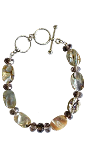 Mother of Pearl and Smoky Topaz Bracelet #103033