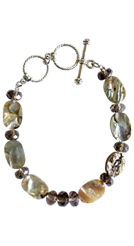 Mother of Pearl and Smoky Topaz Bracelet #103033