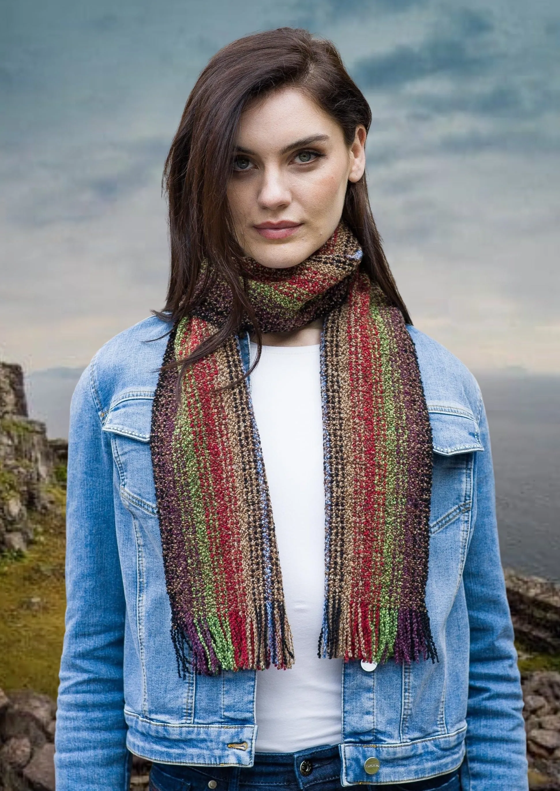 Mucros Skellig Scarf | Red Brown Mix