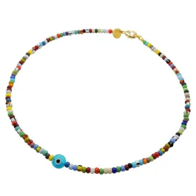 Multicolour Evil Eye Charm Balagan Glass Bead Necklace