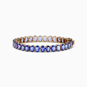 Nahla Siri 14K Yellow Gold Tanzanite Tennis Bracelet