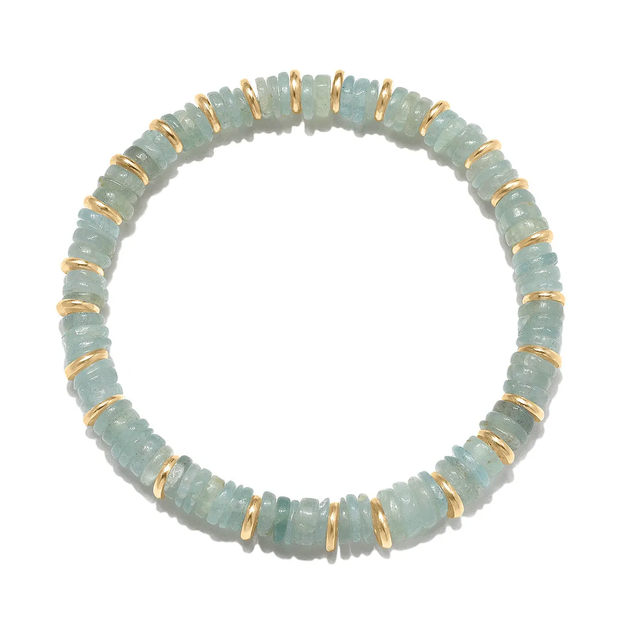 NEW! Heishi Beaded Bracelet-Aquamarine