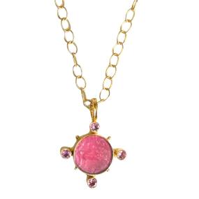 Nike Pink Sapphire Intaglio Necklace