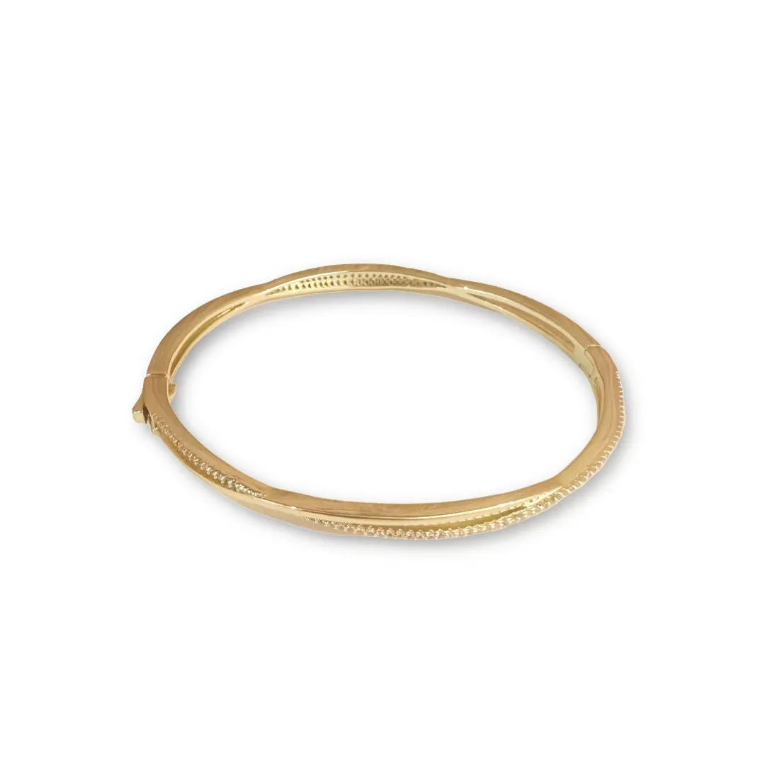 Noellery Pave Twist Clasp Bangle