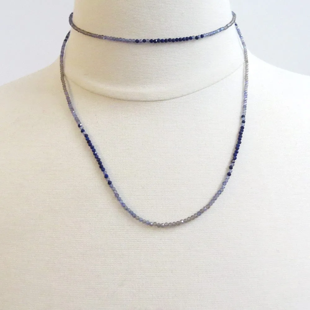 Ombre Blue Wrap Bracelet & Necklace