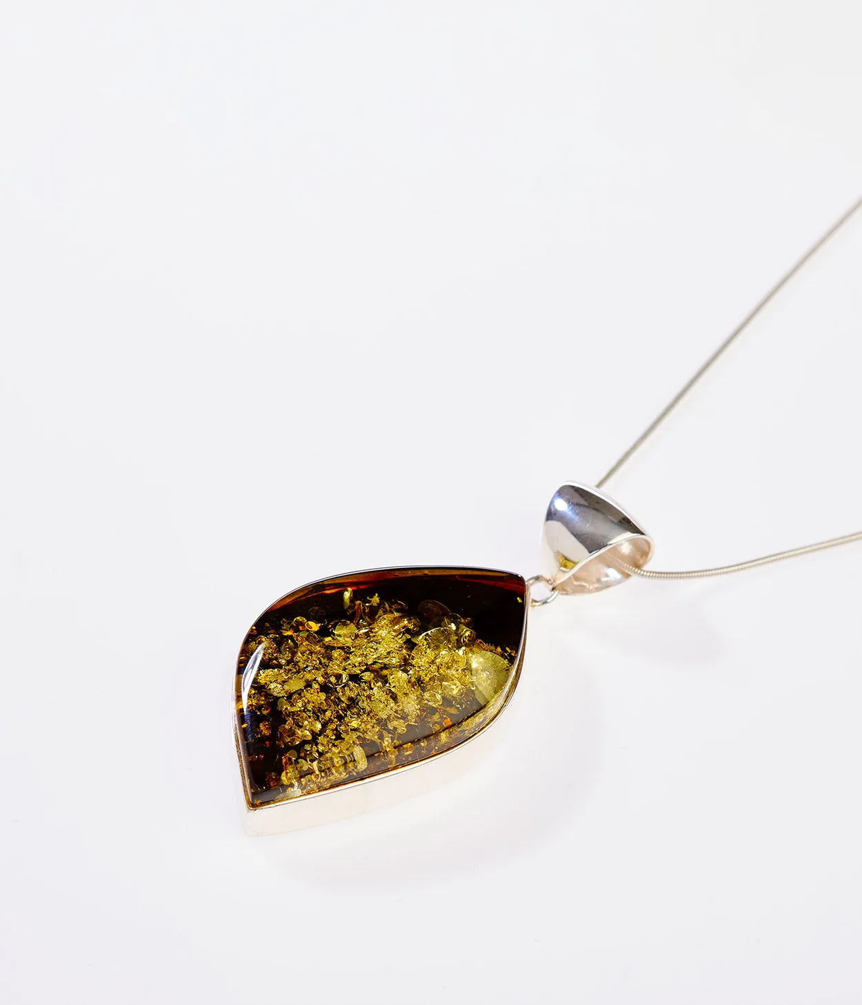 OOAK Verdant Glow Amber Pendant