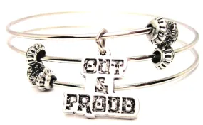 Out And Proud Triple Style Expandable Bangle Bracelet