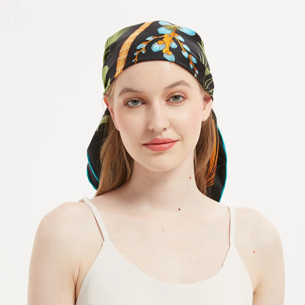 Palm Tree Silk Twill Head Scarf 90