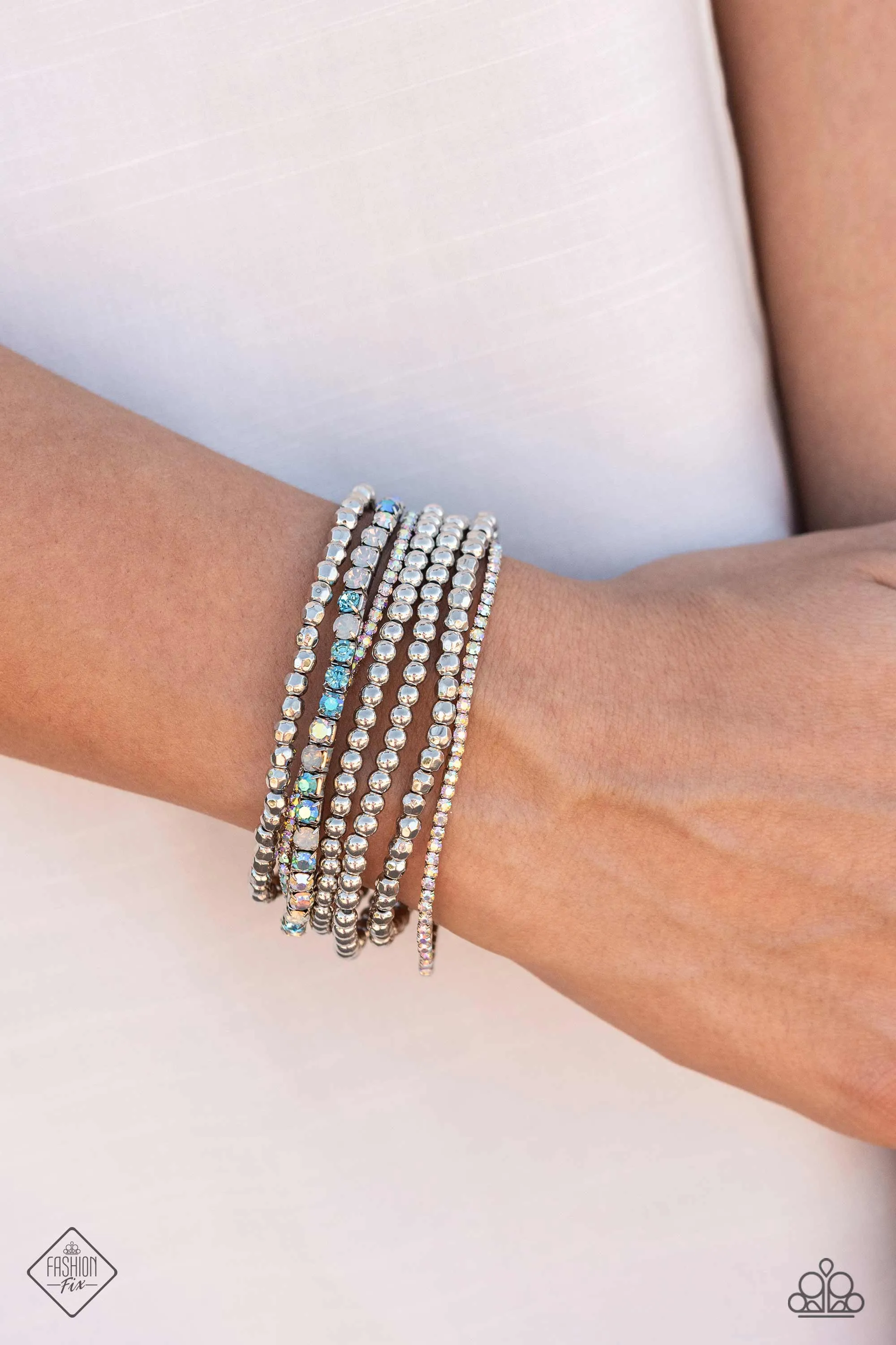 Paparazzi Stellar Sequence - Blue Bracelet - August 2023 Fashion Fix