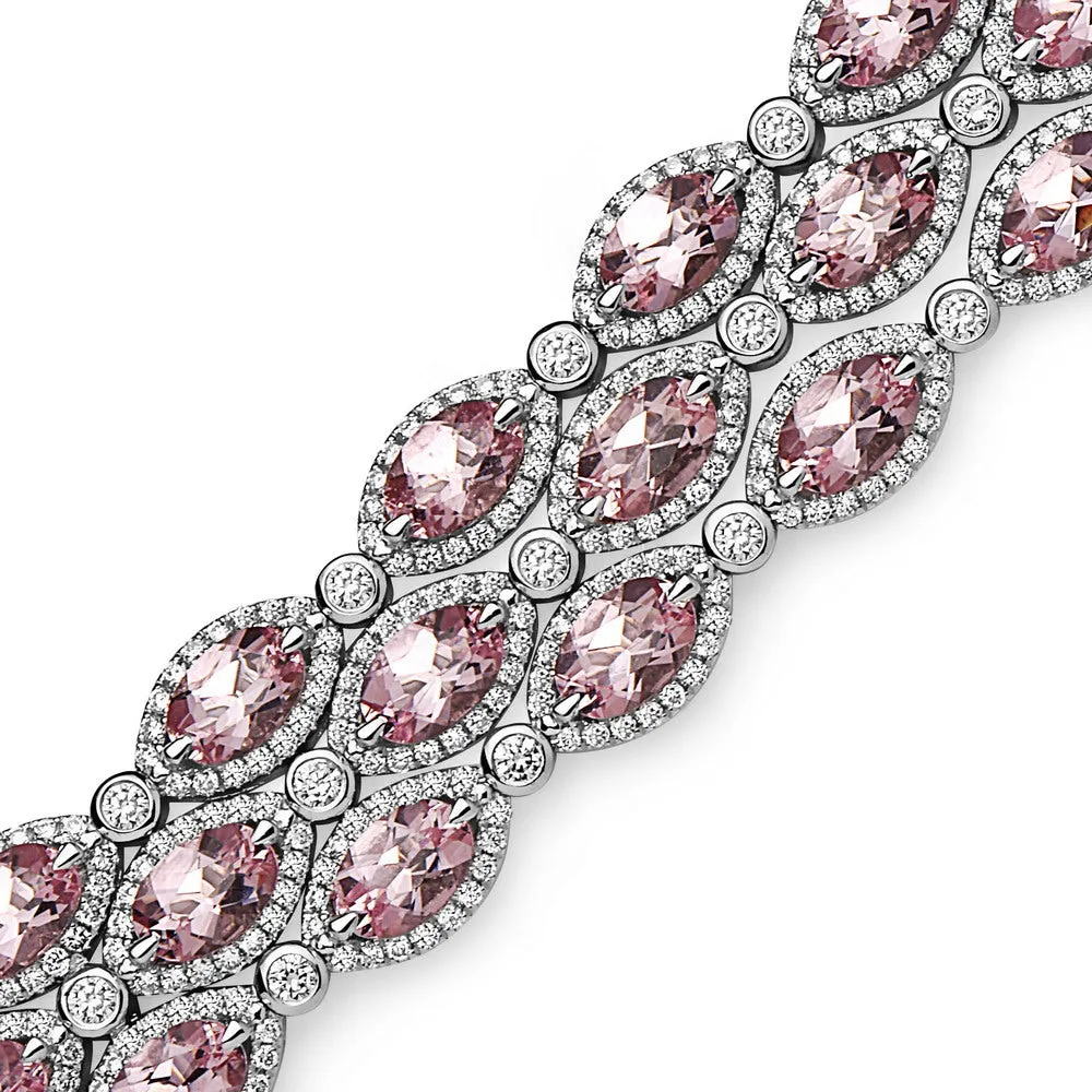 Pastel Diamond Firefly Triple Row Bracelet