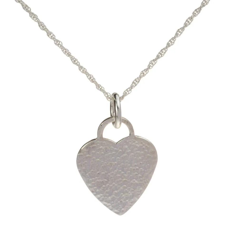 Personalised Sterling Silver Hammered Heart Necklace