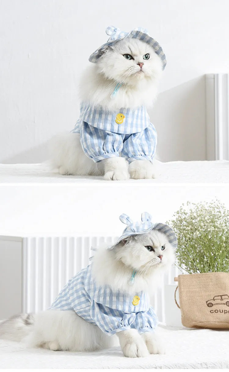 Pet Clothes Plaid Two-Legged Clothes Cat Clothing