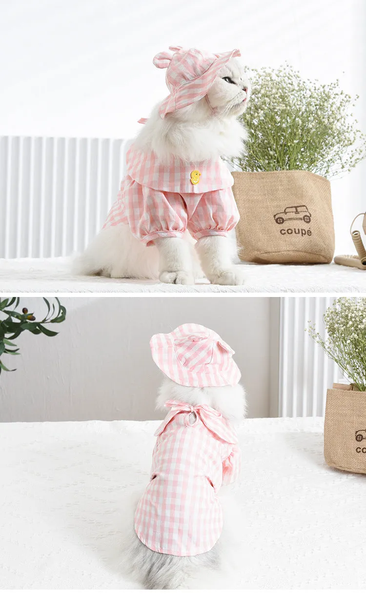 Pet Clothes Plaid Two-Legged Clothes Cat Clothing