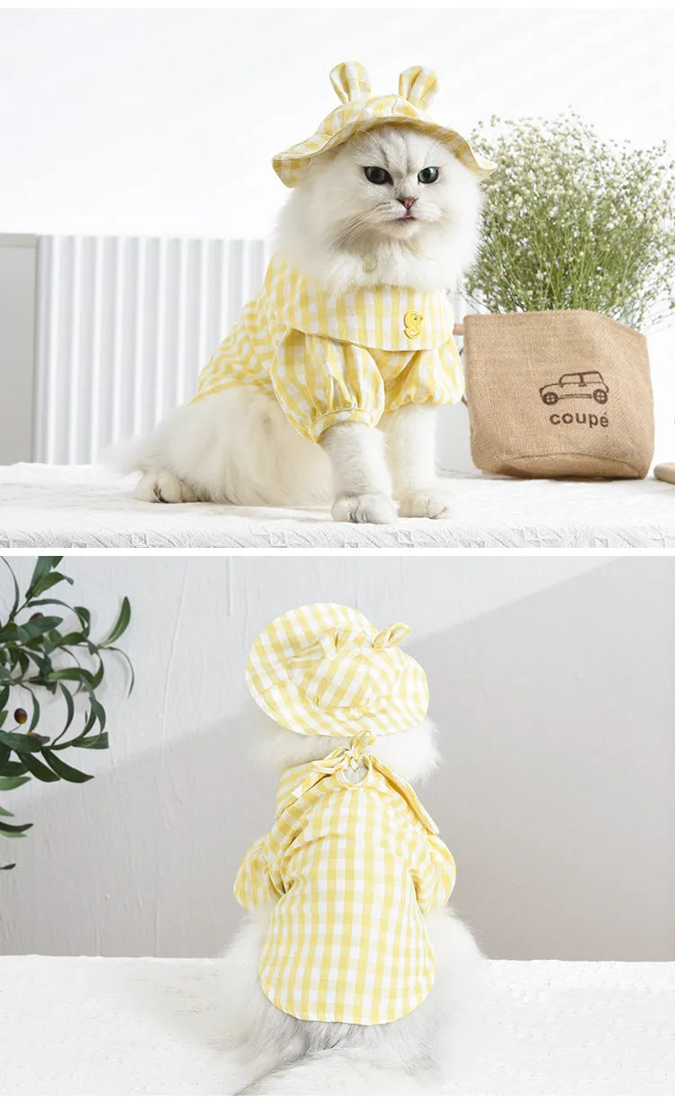 Pet Clothes Plaid Two-Legged Clothes Cat Clothing