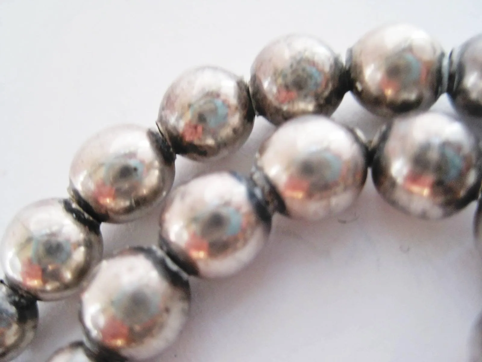 Petite Vintage Silver Ball Necklace from Mexico