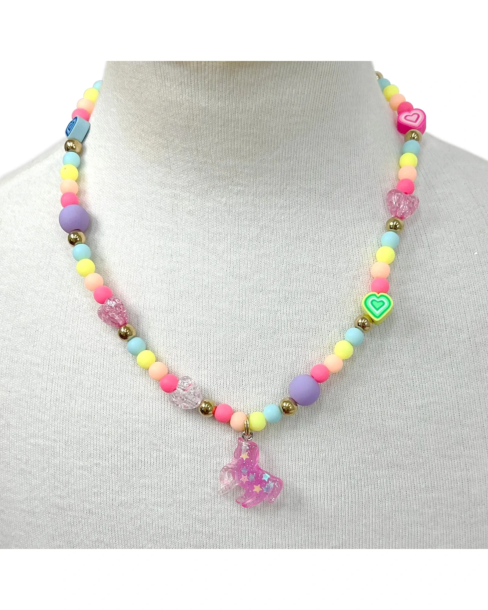 Pink Poppy Unicorn Rainbow Necklace & Bracelet Set