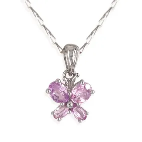 Pink Sapphire Butterfly Necklace