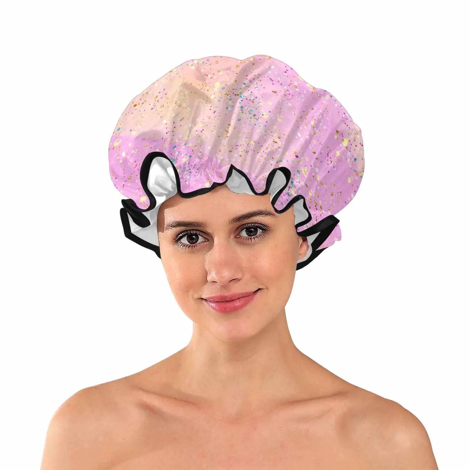 Pink Splash  Shower Cap