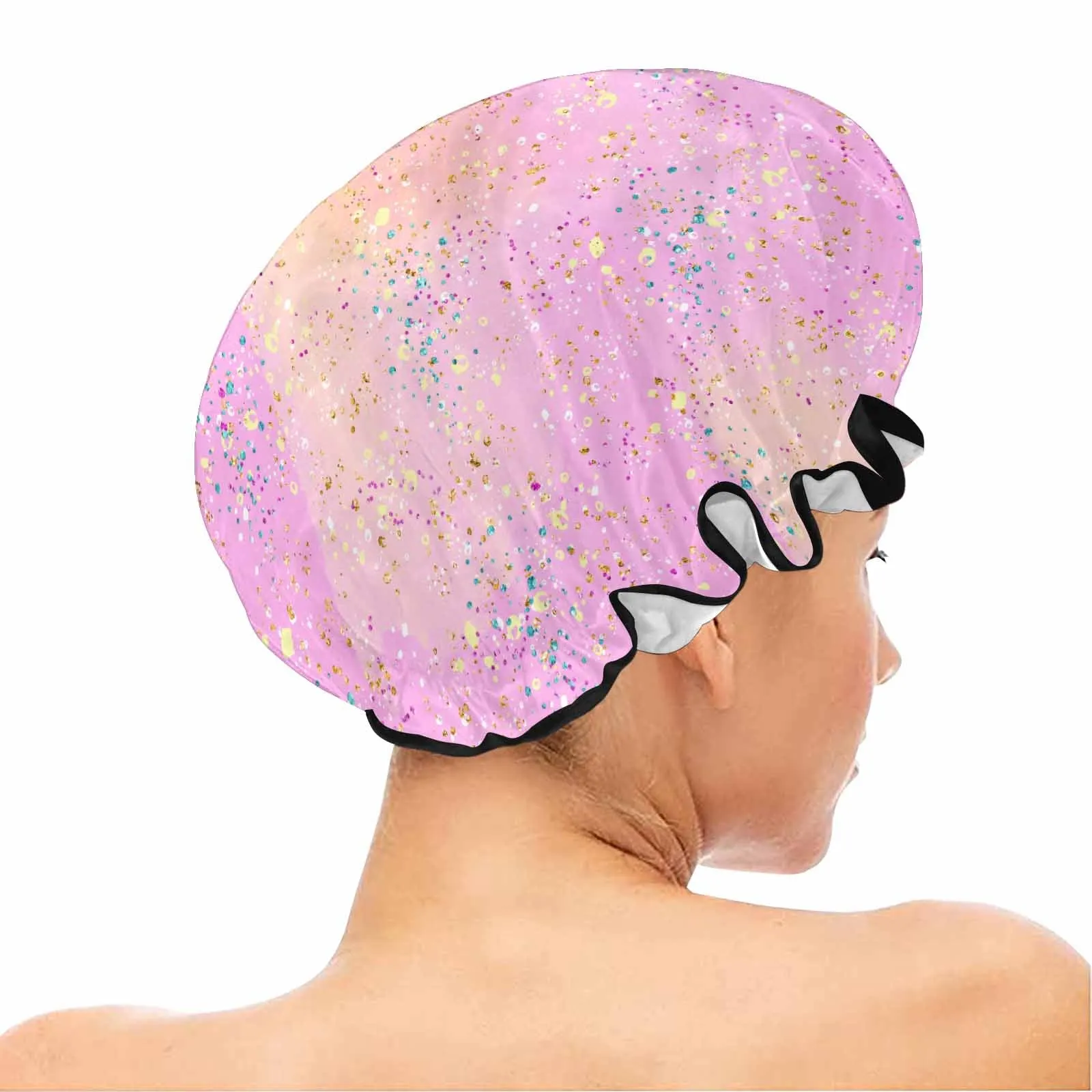 Pink Splash  Shower Cap