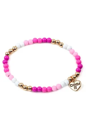 Pink Stretch Bead Bracelet