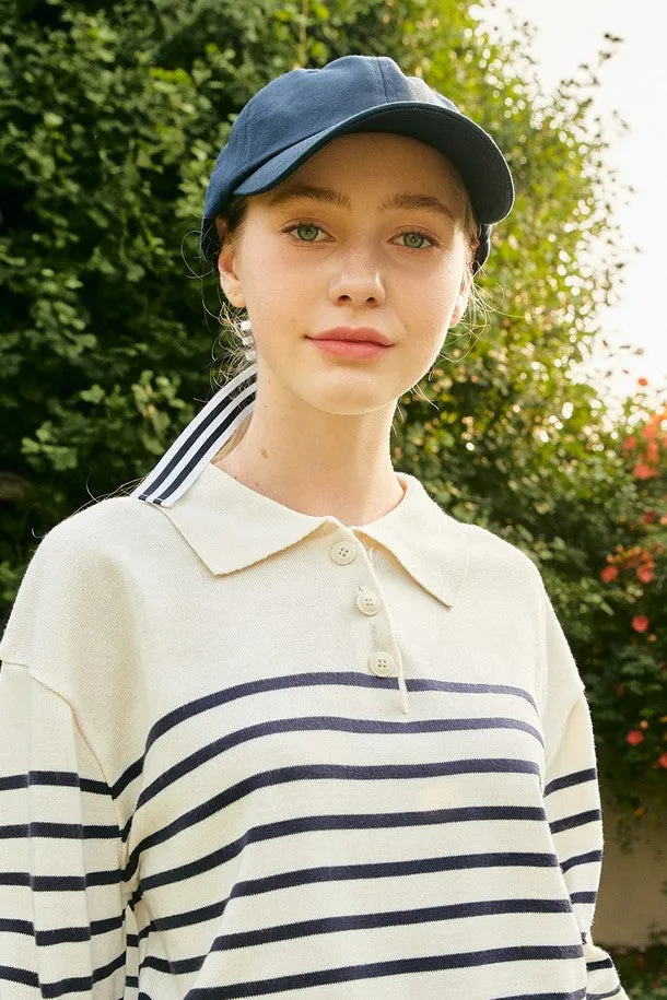 [PlayDEBB]Stripe Ribbon Ball Cap_NV(DDCME7002M)