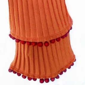 Pom pom scarf - Rust