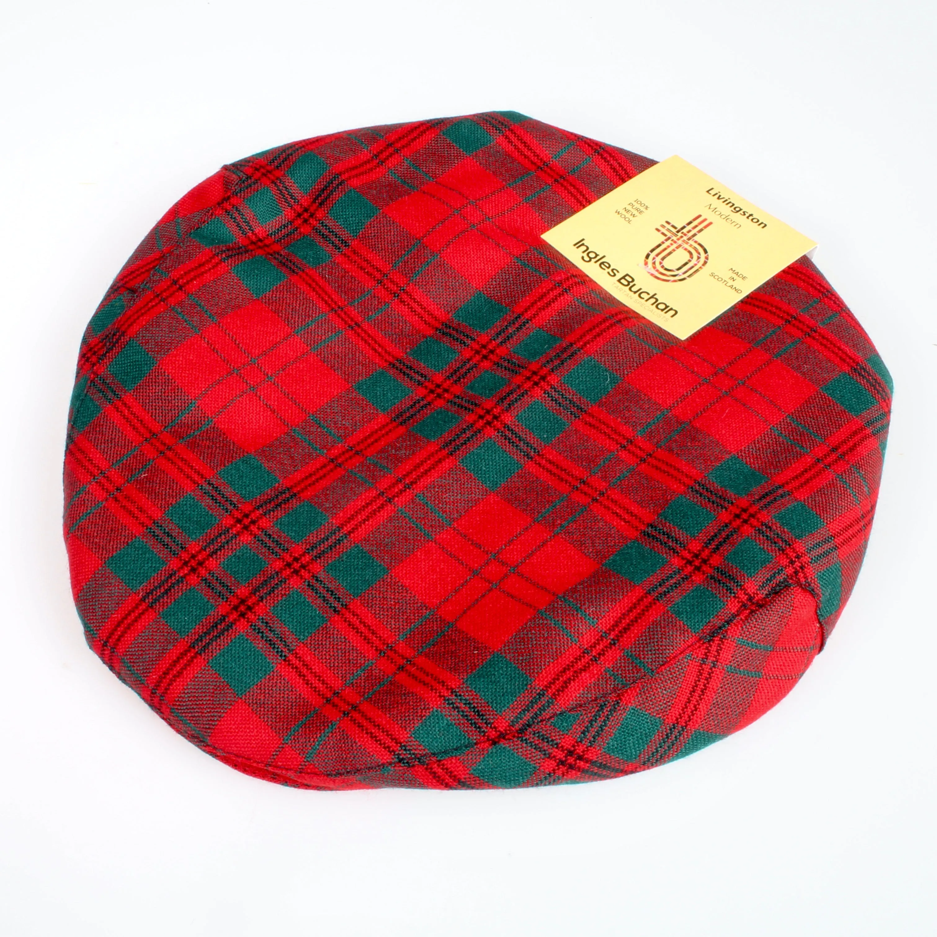 Pure Wool Golf Cap in Livingstone Modern Tartan