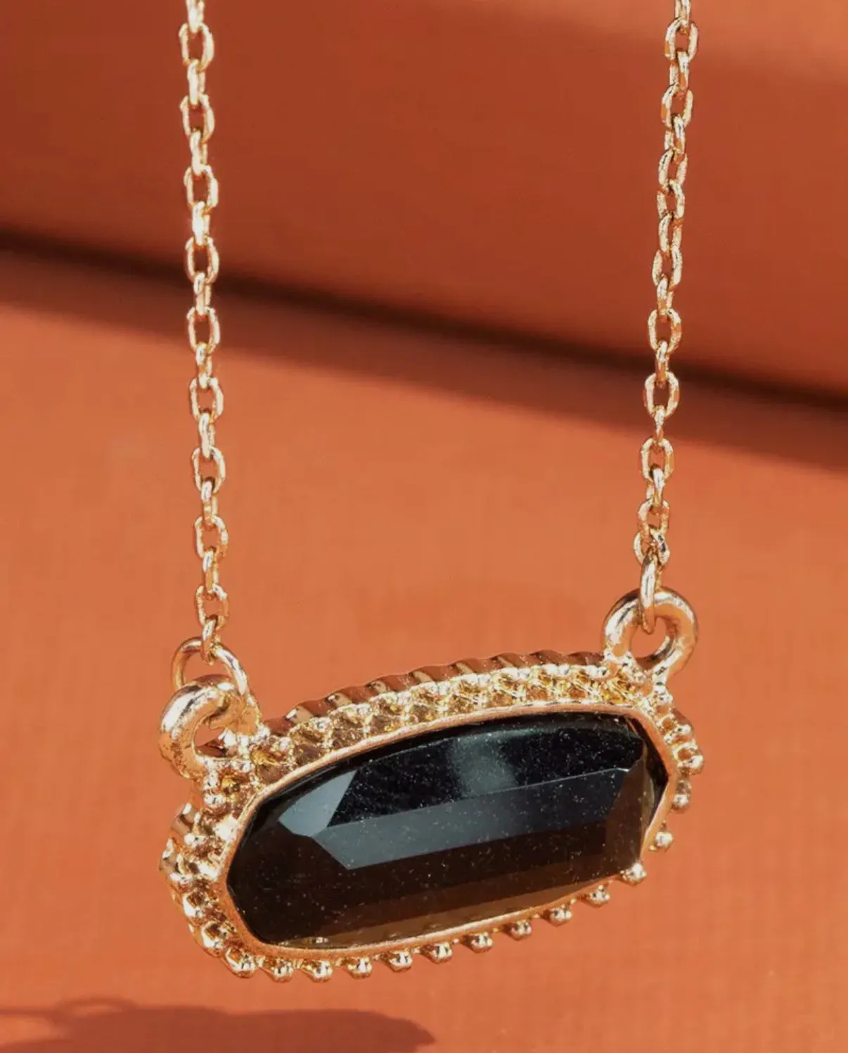 Resin Charm Necklace | Black