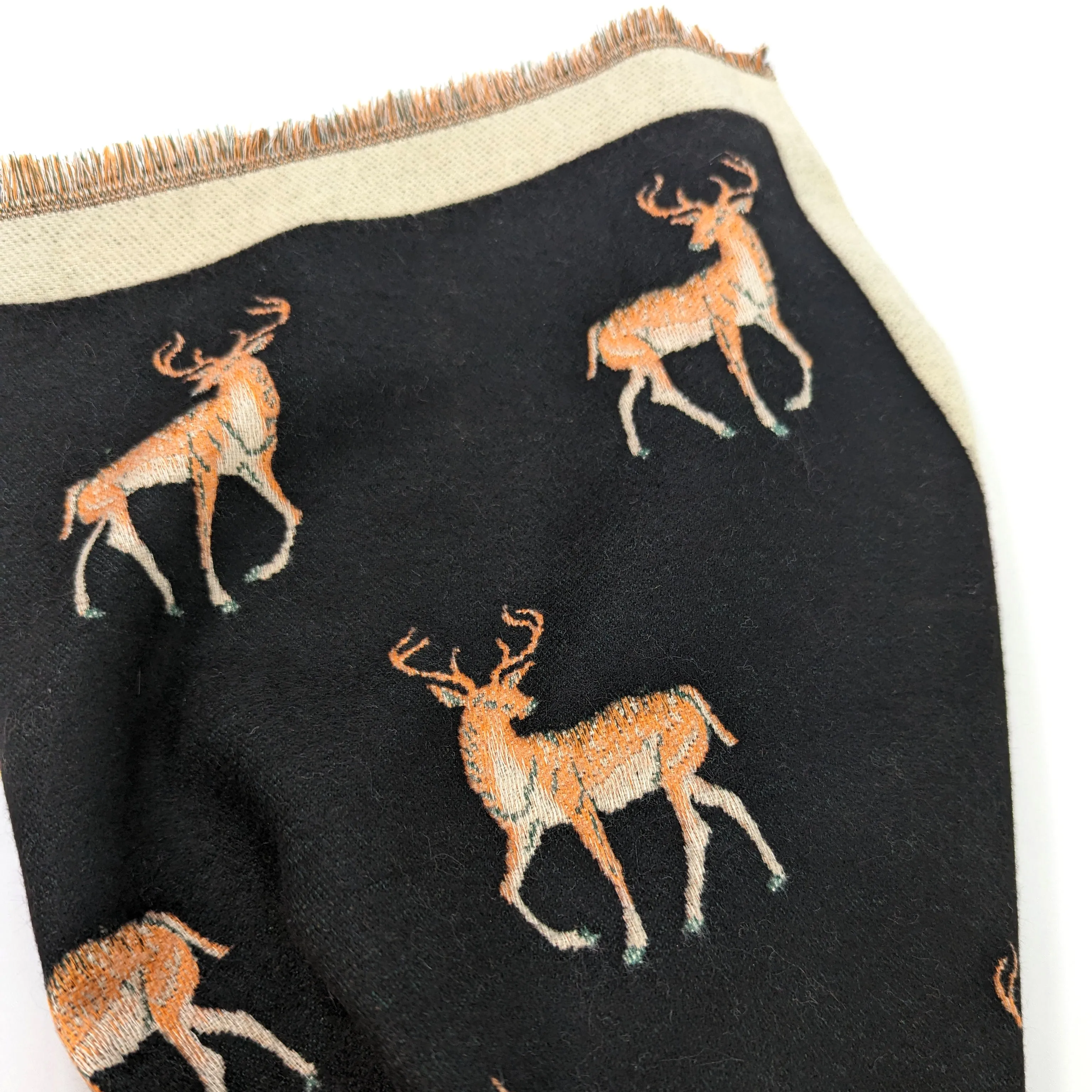 Reversible Stag Pashmina Style Scarf