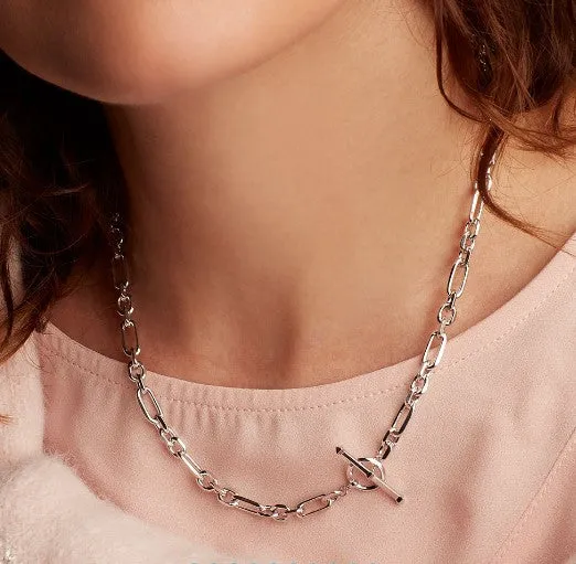 Revival Astoria Figaro Chain Link T-bar Necklace