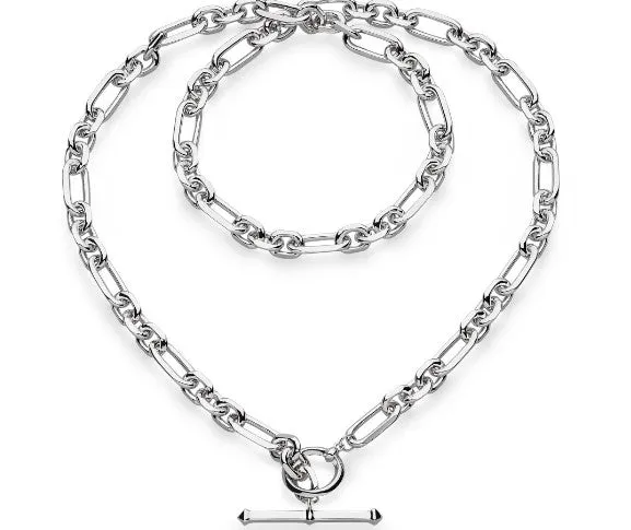 Revival Astoria Figaro Chain Link T-bar Necklace