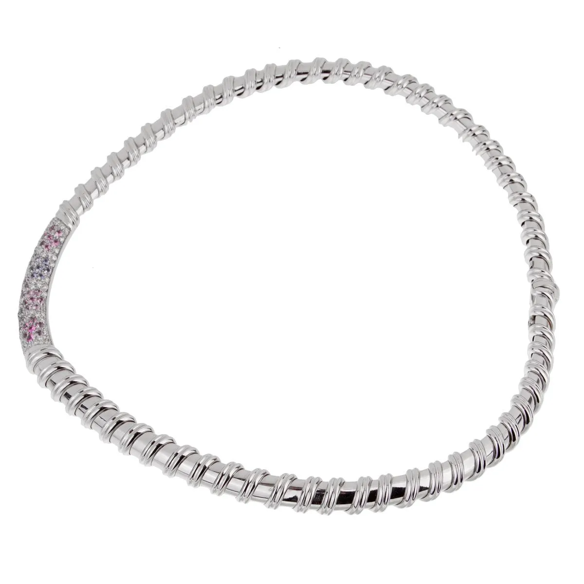 Roberto Coin Nabucco Diamond Pink & Blue Sapphire Necklace