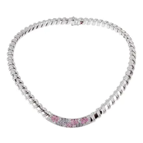 Roberto Coin Nabucco Diamond Pink & Blue Sapphire Necklace