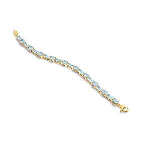 Roi Soleil Bracelet Yellow Gold - Blue Topaz