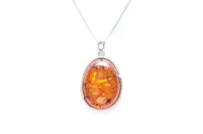 Rope Frame Statement Amber Pendant