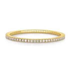 Sabel Collection Yellow Gold Single Diamond Row Bangle