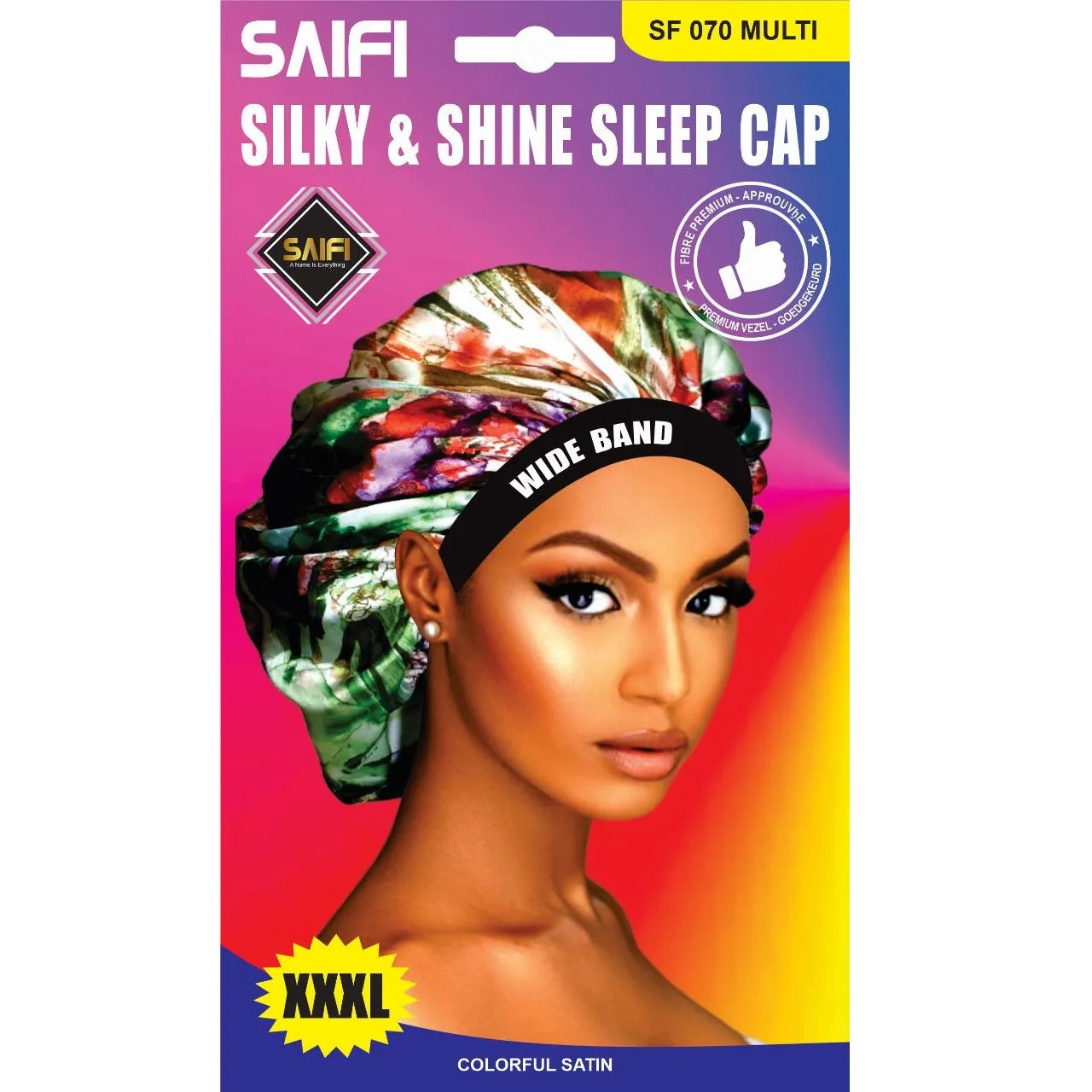 Saifi Silky & Shine Sleep Cap SF 070 MULTI COLORFUL SATIN XXXL