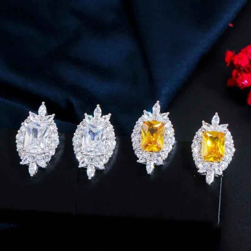 Shiny AAAA  Quality Cubic Zirconia Diamonds and Citrine Crystals Jewelry Set