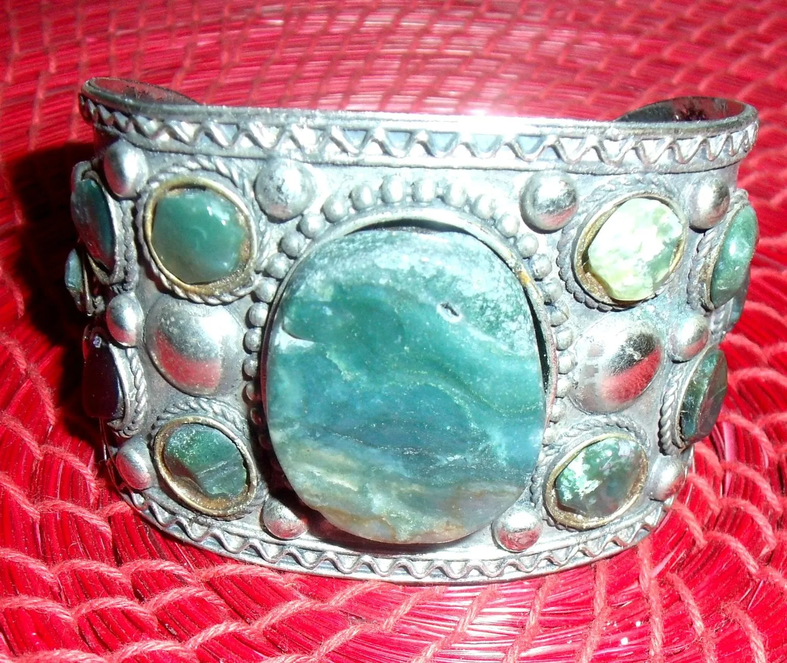 SILVER AND  STONE BRACELET