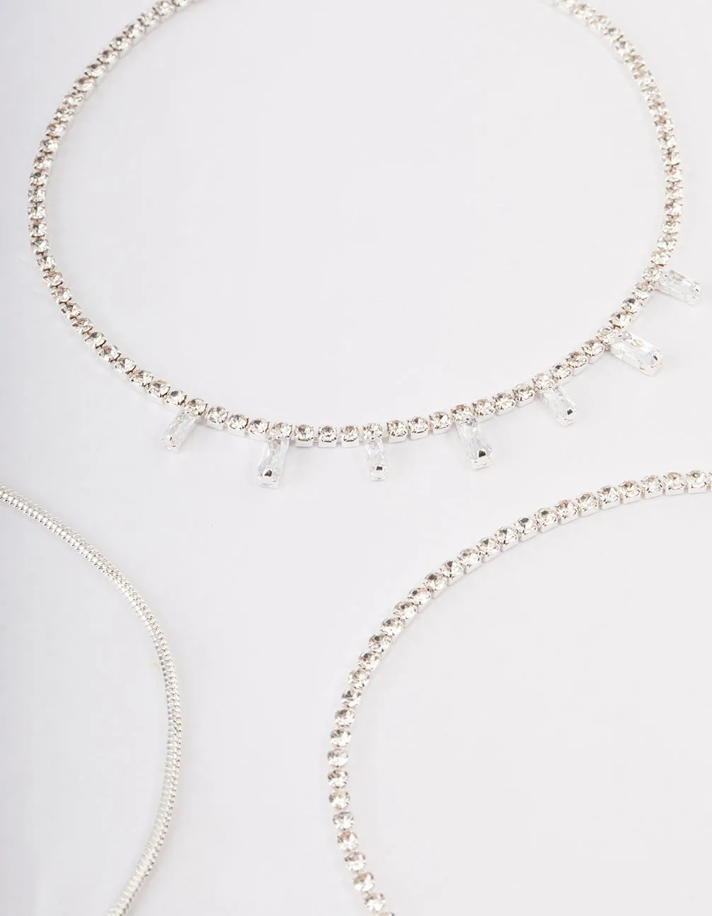 Silver Cupchain Baguette Anklet Pack