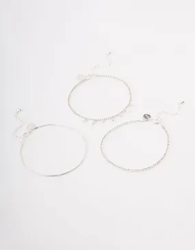 Silver Cupchain Baguette Anklet Pack