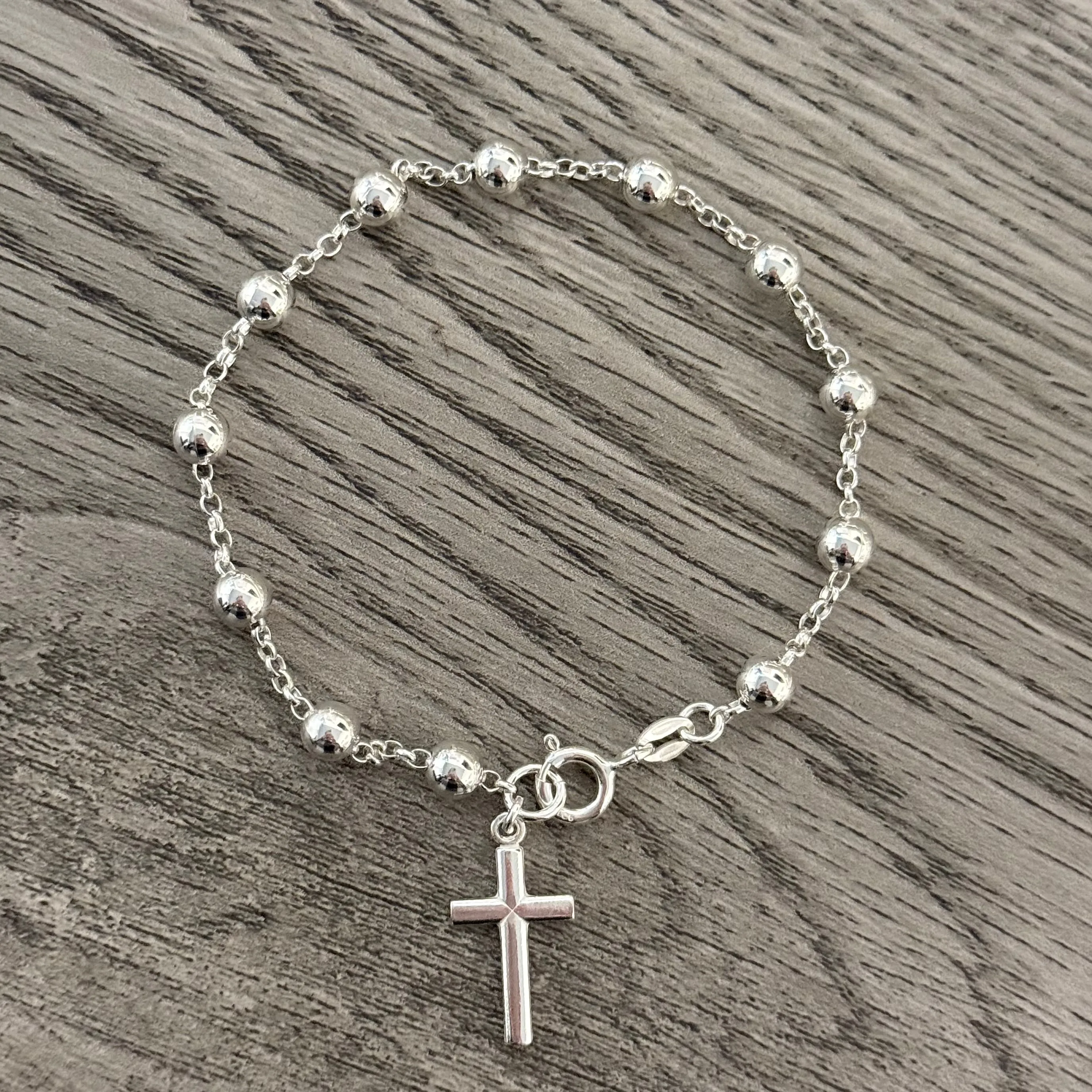 Silver Rosary Bracelet